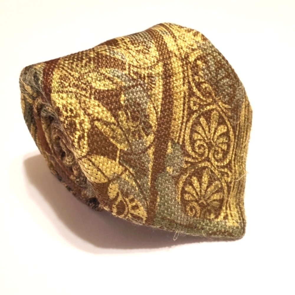 Fendi Necktie Green Paisley Pattern Silk Neck Tie